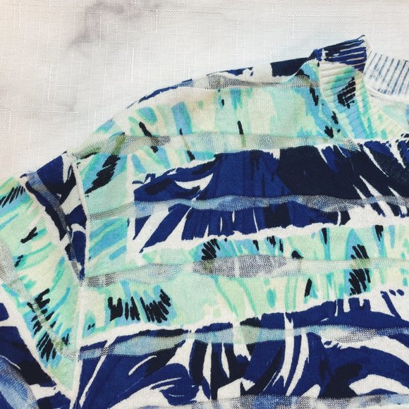 Kenzo Blue Floral Stripe Lightweight Sweater (M) NWT - Picture 10 of 10